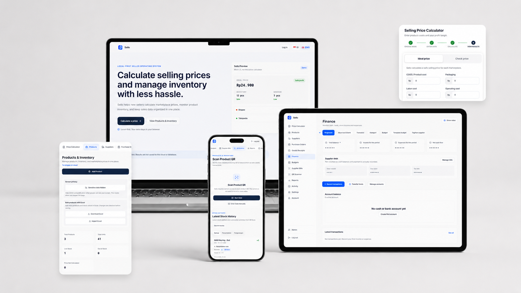 Sello — Seller Operations System mobile operations dashboard interface preview